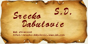 Srećko Dabulović vizit kartica